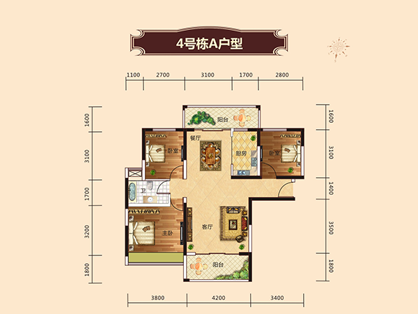 4號(hào)棟A戶型圖